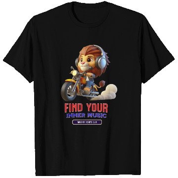 Discover lion driving a motorcycle T Shirts