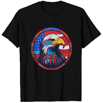 Discover Patriotic Eagle Emblem for Apparel T Shirts
