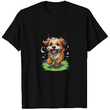 Discover running dog on the grass T Shirts