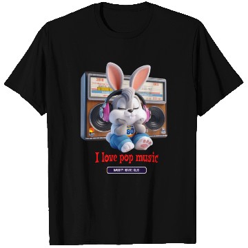 Discover rabbit listening to music T Shirts