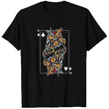 Discover Eagle Owl Steampunk Card Game King of Spades Poker T Shirts