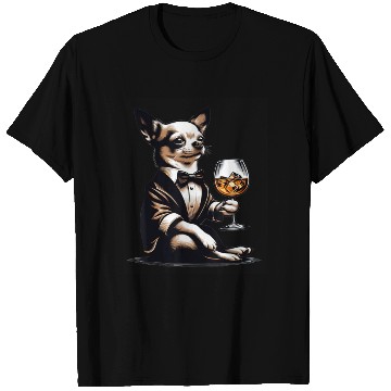 Discover Chihuahua Dog Drinking Whiskey Puppy T Shirts