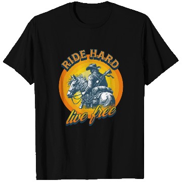 Discover Western American Cowboy Retro Vintage Sunset T Shirts