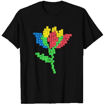 Discover Master Builder Building Blocks Brick Flower T Shirts
