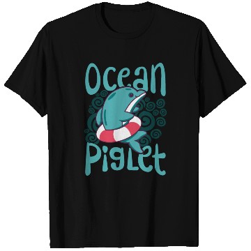 Discover Funny Dolphin Lover Ocean Piglet Graphic for Aquat T Shirts