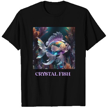 Discover Colorful Crystal Glass Fantasy Fish T Shirts