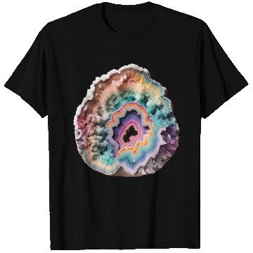 Discover Fantasy Pastel Rainbow Geo Stone Crystal T Shirts