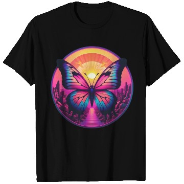 Discover Synthwave ButterFly at Sunset T Shirts