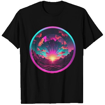 Discover Synthwave Colorful Cosmos Design inside Circle T Shirts