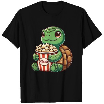 Discover Cute turtle popcorn movies cinema fun T Shirts