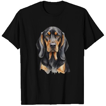 Discover Elegant watercolor Black & Tan Coonhound Dog T Shirts