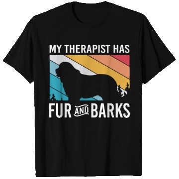 Discover My Therapist Has Fur And Barks Retro Therapy Dog T Shirts