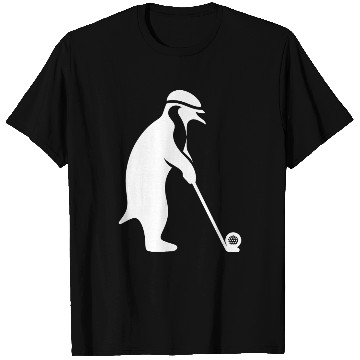 Discover Penguin playing golf cartoon golfer funny T Shirts