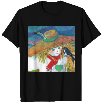 Discover Cute Scarecrow And Barn Swallow Illustration T Shirts