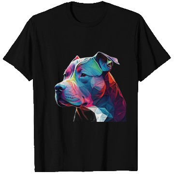 Discover Blue Nose Pitbull Neon Face Origami T Shirts
