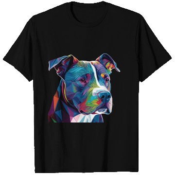 Discover Neon Bluenose Pitbull Family Art T Shirts