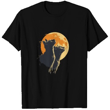 Discover Charming Cat Duo with Moon for a Cat Lover T Shirts