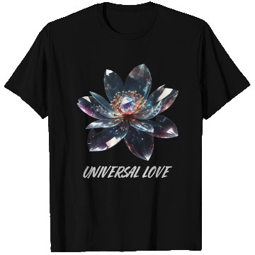 Discover Cosmic Crystal Glass Flower "UniversalLove" T Shirts