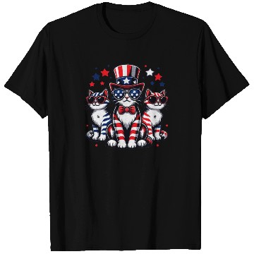 Discover Patriotic Cat Fourth Of July Kitten Cat Lover T Shirts