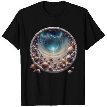 Discover Ocean Meets the Shore inside a circle design T Shirts