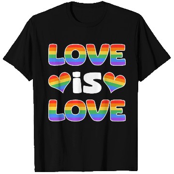 Discover Love is Love rainbow colored T Shirts