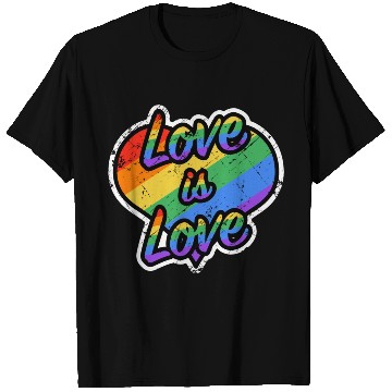 Discover Heart love is love grunge rainbow colored T Shirts