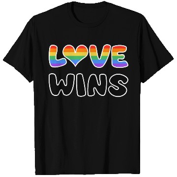 Discover LOVE WINS rainbow colored T Shirts