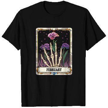 Discover February Gothic Tarot Card - Violet Flower & Skele T Shirts