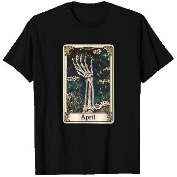 Discover April Gothic Tarot Card - Daisy Flower & Skeleton' T Shirts