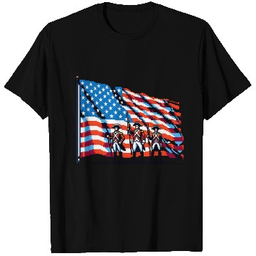 Discover The American Flag Pixel Art Design T Shirts