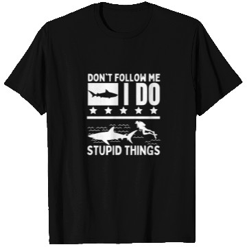 Discover Scuba Diving Shark Dont Follow Me I Do Stupid T Shirts