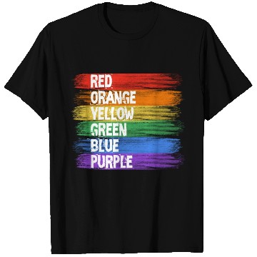 Discover red orange yellow green blue purple colored brush T Shirts