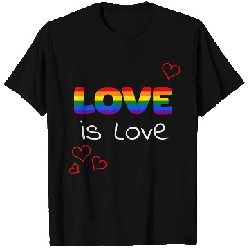 Discover LGBTQAI Rainbow love is love colored hearts T Shirts