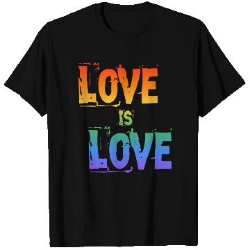 Discover love is love letter rainbow colored T Shirts