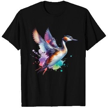 Discover Australasian Grebe in Flight T Shirts