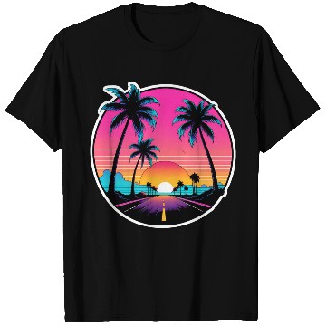 Discover Beach road sunset driving on a lonely road. T Shirts