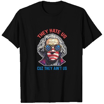 Discover They Hate Us Cuz They Ain't Us USA American Flag 4 T Shirts