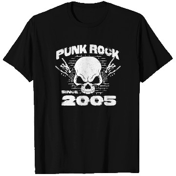 Discover 19th Birthday - Punk Rock Since 2005 Skull Rock T Shirts