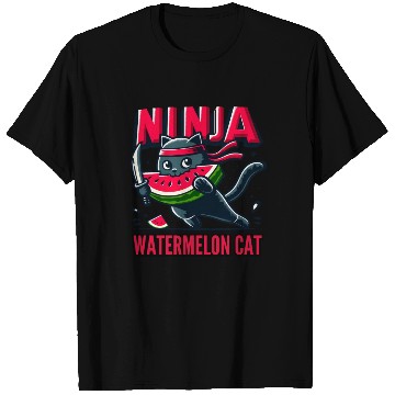 Discover Ninja Cat Watermelon Swordplay T Shirts