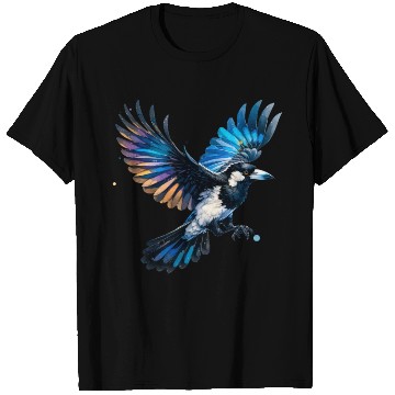 Discover Pied Currawong in Flight T Shirts