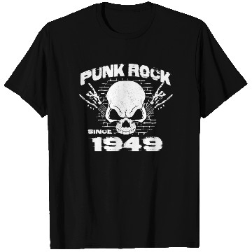 Discover Punk Rock Since 1949 - Skull Rock Hands 75th T Shirts