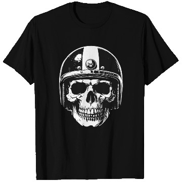 Discover Dark Art Skull Rider Helmet Motorcycle Biker T Shirts