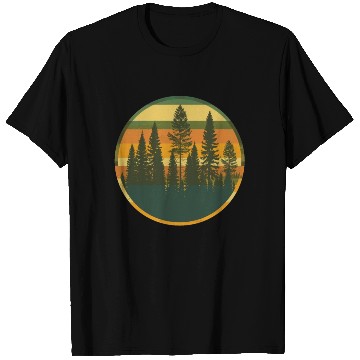 Discover Sunset Forest Nature Outdoors Retro 80s Vibe 2 T Shirts