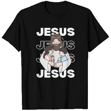 Discover Jesus Embracing Kids Minimalist Style Typography T Shirts