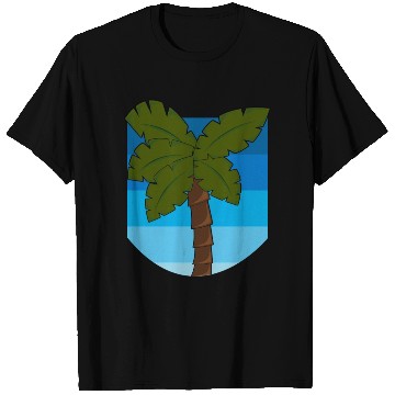 Discover Tropical Palm Tree Over an Ocean T Shirts
