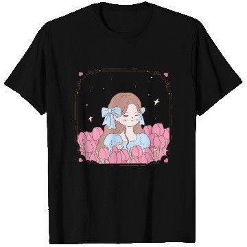 Discover girl and tulips T Shirts