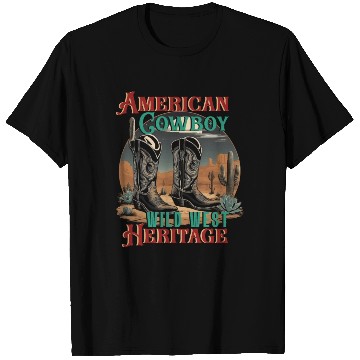 Discover American Cowboy boots Texas West Wild Heritage T Shirts