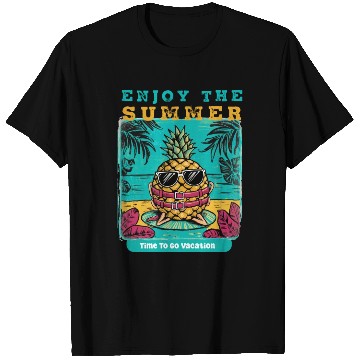 Discover Enjoy Summer Time To Go Vacation Funny Pineapple T Shirts
