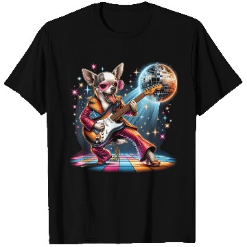 Discover Disco Guitar Chihuahua dog T Shirts
