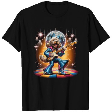 Discover Disco Guitar Labradoodle Dog T Shirts